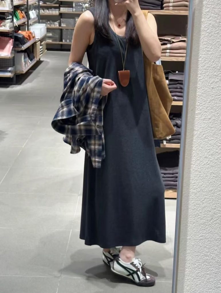 Korean Style U-Neck Sleeveless Tank Dress for Women Casual Commute